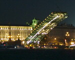 Bruåpning om kvelden, Neva, St.Petersburg