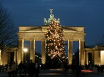 Juletre og Brandenburger tor, Berlin